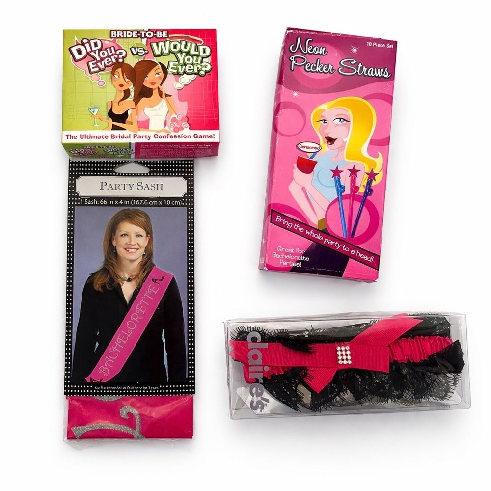 Bachelorette Party Supplies Set - Pink and Black